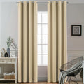 Yakamok Blackout Curtains Room Darkening Thermal Insulated Window Panels, Solid Grommet Top Drapes for Bedroom/Living Room(52Wx90L, Beige…