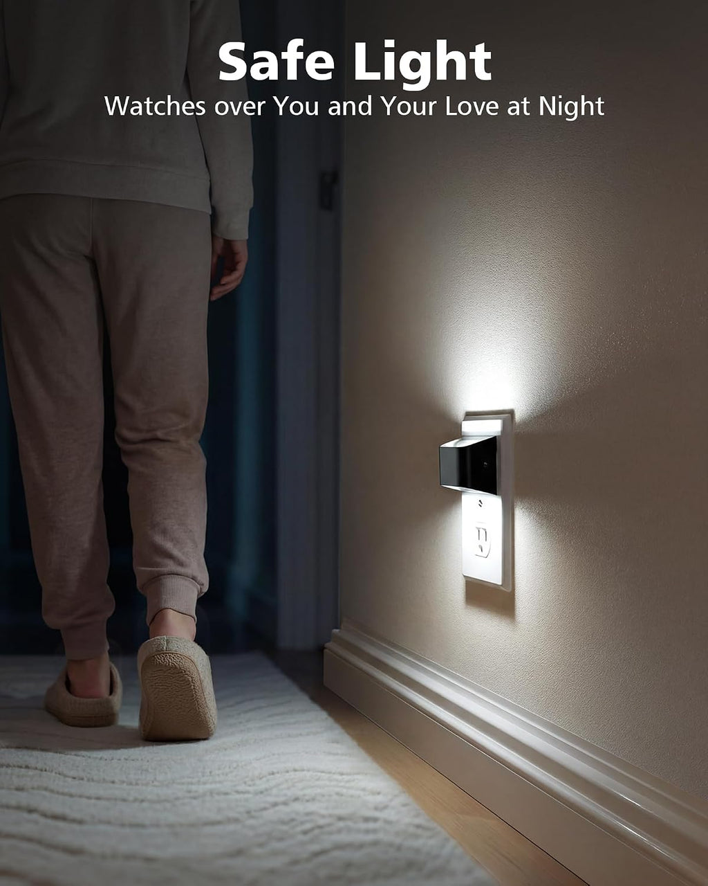 VOLISUN LED Night Light Cool White, 4 Pack Up and Down Night Lights Plug into Wall with Dusk to Dawn Light Sensor, 6000K Nightlight for…
