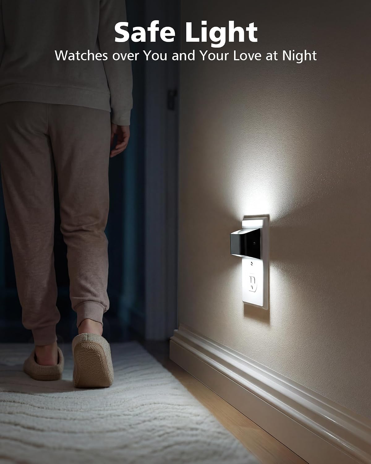 VOLISUN LED Night Light Cool White, 4 Pack Up and Down Night Lights Plug into Wall with Dusk to Dawn Light Sensor, 6000K Nightlight for…
