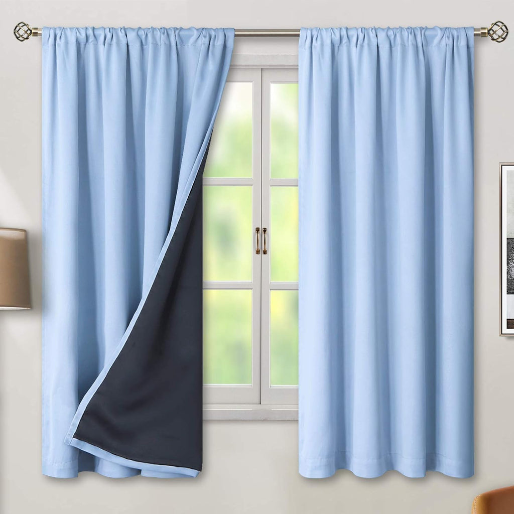 BGment Thermal Insulated 100% Blackout Curtains for Bedroom with Black Liner, Double Layer Full Room Darkening Noise Reducing Rod Pocket…