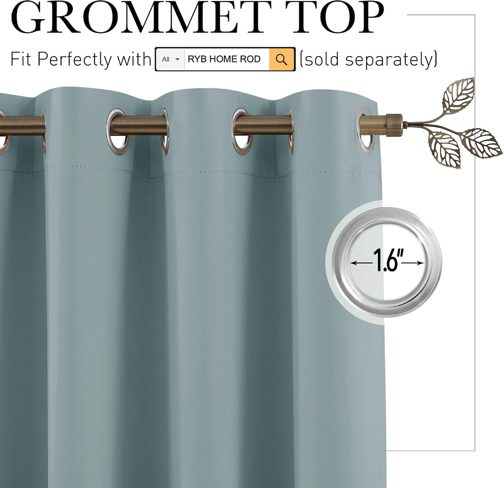 Rybhome RYB HOME Blackout Curtains Soundproof Energy Saving Insulating Privacy Room Divider Curtains for Patio Sliding Glass Door Living Ro…