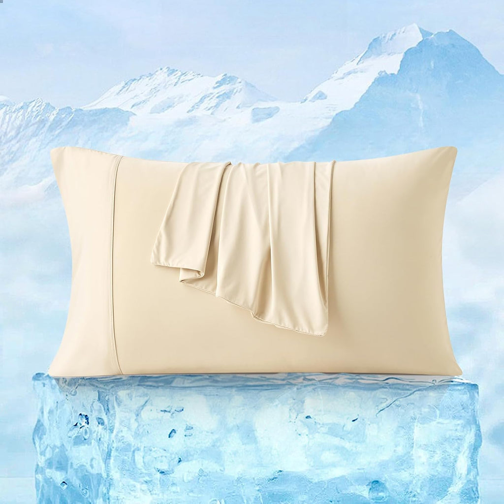 CozyBliss Cozy Bliss 2pcs Cooling Pillow Cases Set for Hot Sleepers & Night Sweats, Q-Max 0.5 Silky Wrinkle-Free Pillow Covers with Envelop…