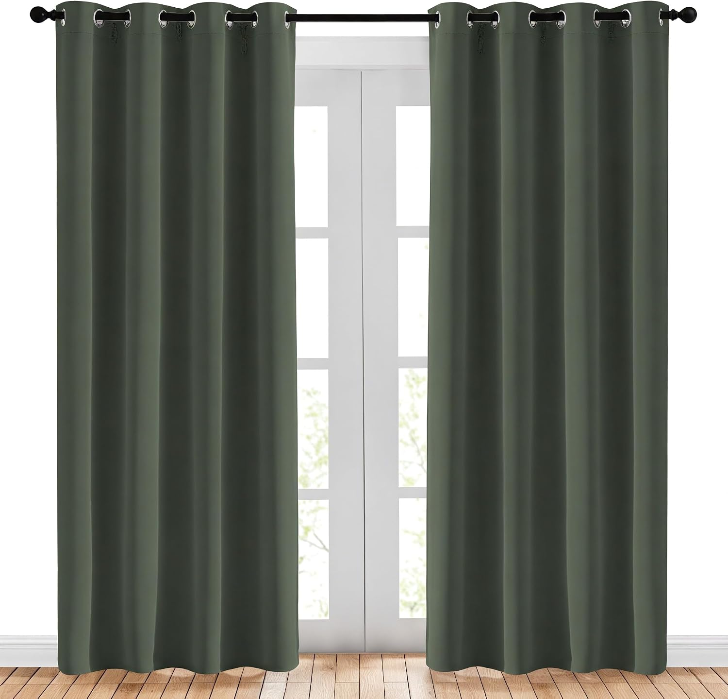 Nicetown Living Room Curtains 84 inch Long - Grommet Blackout Thermal Insulated Room Darkening Sound Blocking Window Drapes for Kids Room/B…