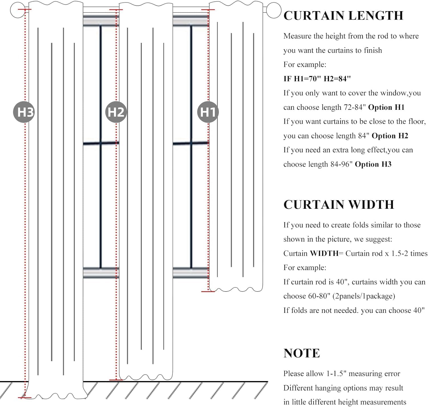 Qjmydeco Cute Blackout Curtains 60 Inches Extra Wide Linen 96 Inch Length for Living Room/Sliding Glass Door, Pleated Heavy Duty Thermal Dra…