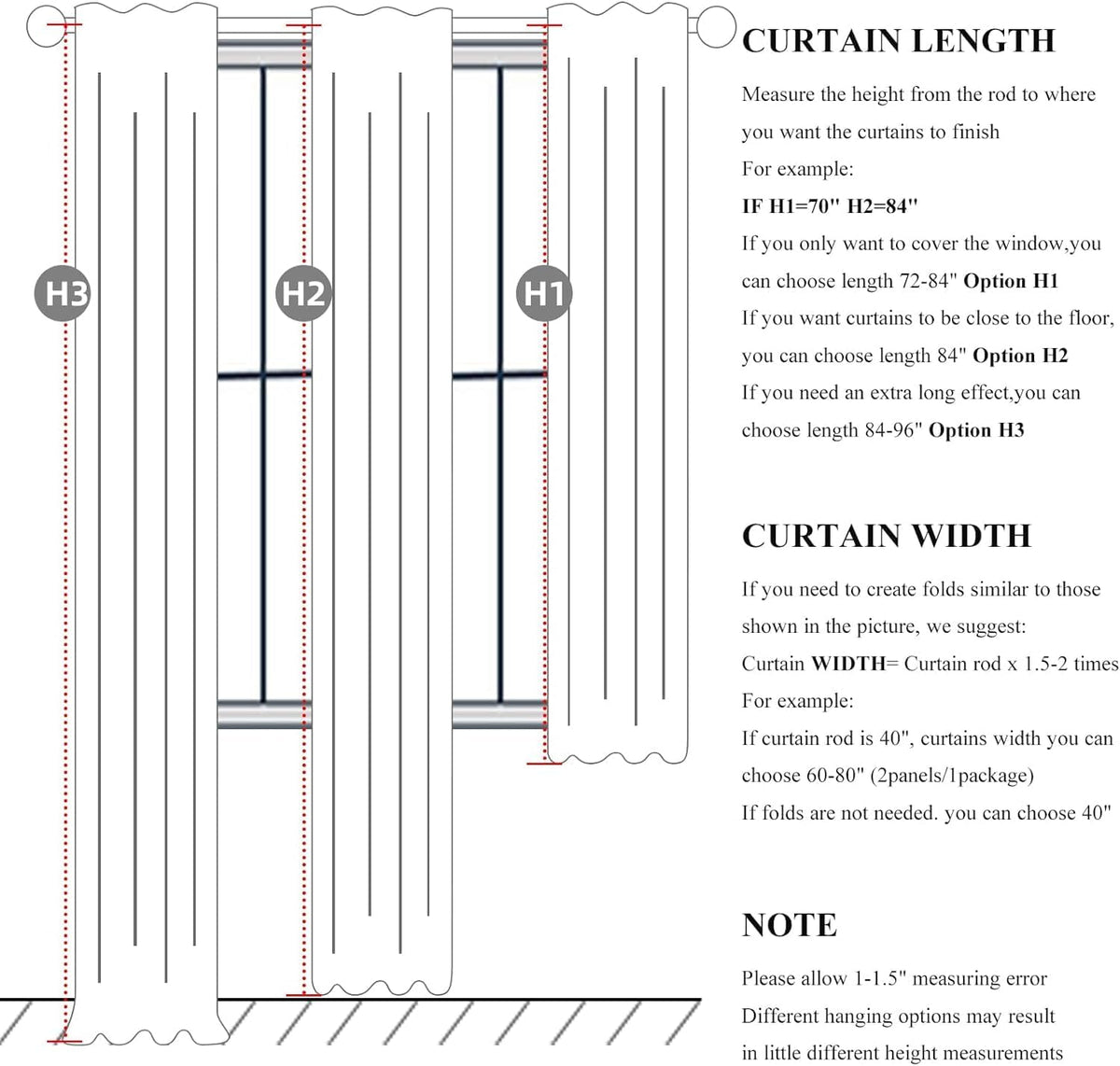 Qjmydeco Beige White Cute Blackout Pleated Curtains 86 Inches Long 2 Pack, Insulated Sliding Door Curtain UV Heat Blocking Drapes for Livin…