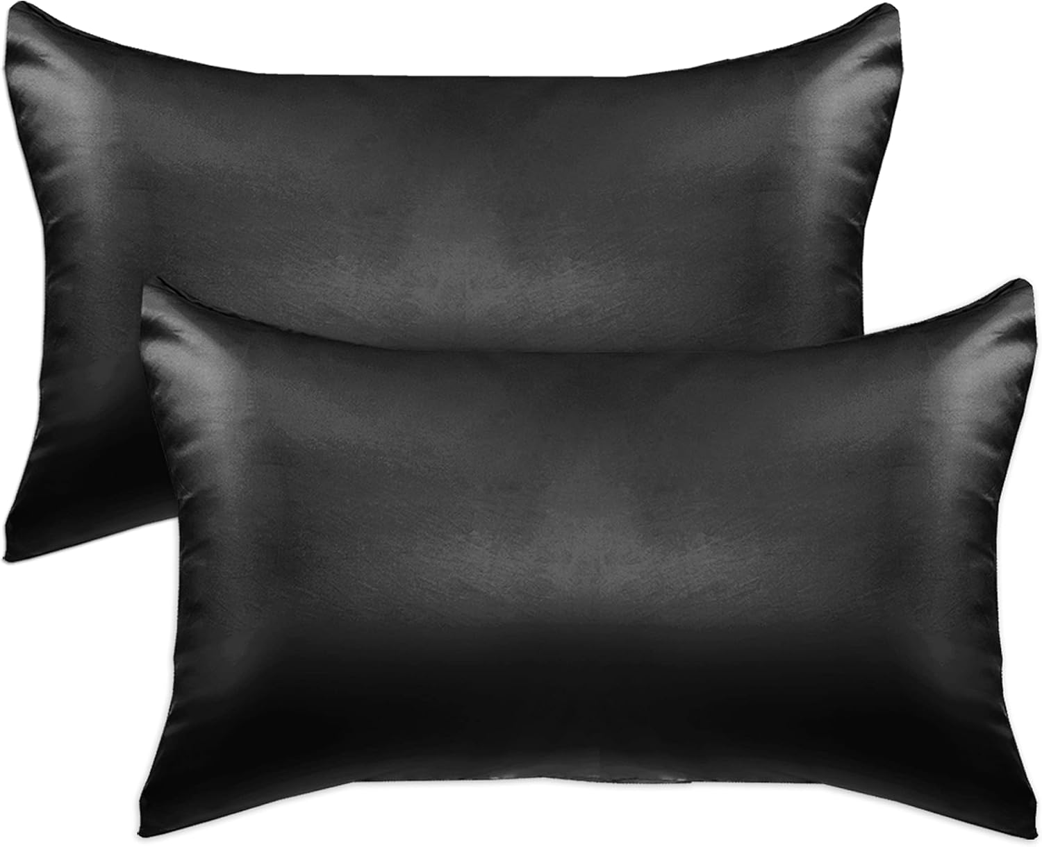 Elegantcomfort Elegant Comfort 2-Pack Cooling Viscose Satin Pillowcase Set with Hidden Zipper Closure, Silky Smooth for Hair and fabric…