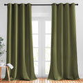 Nicetown Patio Glass Door Panels - (52 inches Wide x 108 inches Long, Olive Green, 1 Pair) Blackout Curtains for Holiday Decor, Privacy Pan…