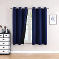 ChrisDowa 100% Blackout Curtains for Bedroom with Black Liner, 2 Thick Layers Total Blackout Thermal Insulated Grommet Small Window Curtain…