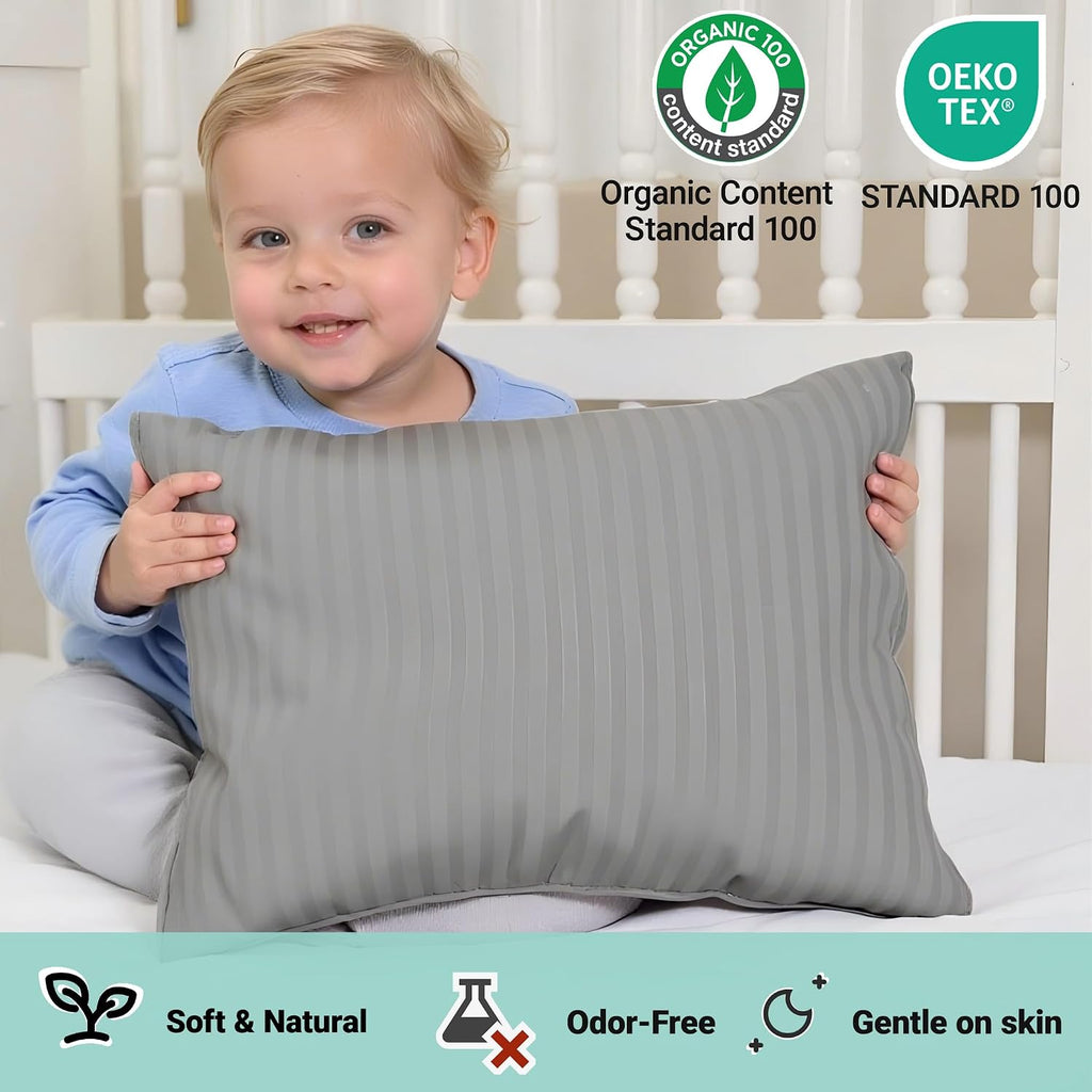 ZPECC-ABrandThatHasBeenFocusedOnBeddingFor20Years ZPECC Toddler Pillow with Pillowcase 2 Pack - 13x18 Organic Cotton Hypoallergenic Kids Pi…