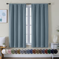 Simplebrand Ava Stone Blue Blackout Curtains for Bedroom 63 Inch Length 2 Panels, Solid Thermal Insulated Energy Saving Rod Pocket Window T…