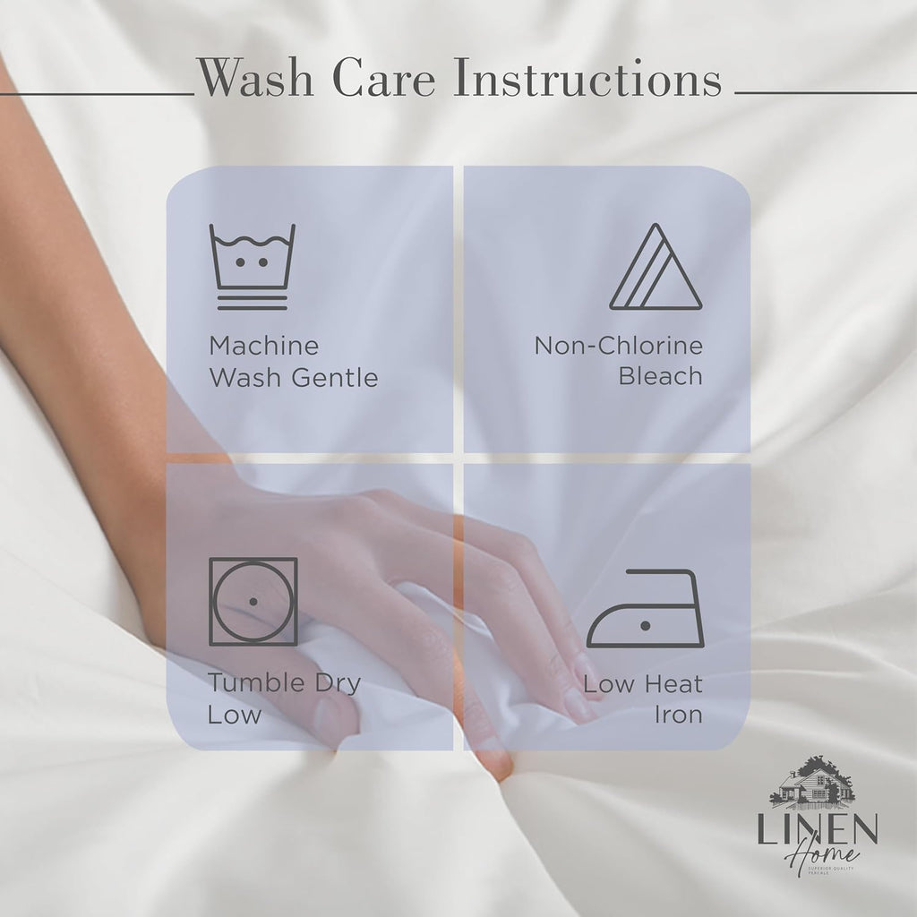 Linen Home 100% Cotton Percale Twin Sheets 3-Piece Set, Soft Breathable & Cooling Bed Linen, Deep Pocket 16", Crisp Hotel Quality, Dark Blue