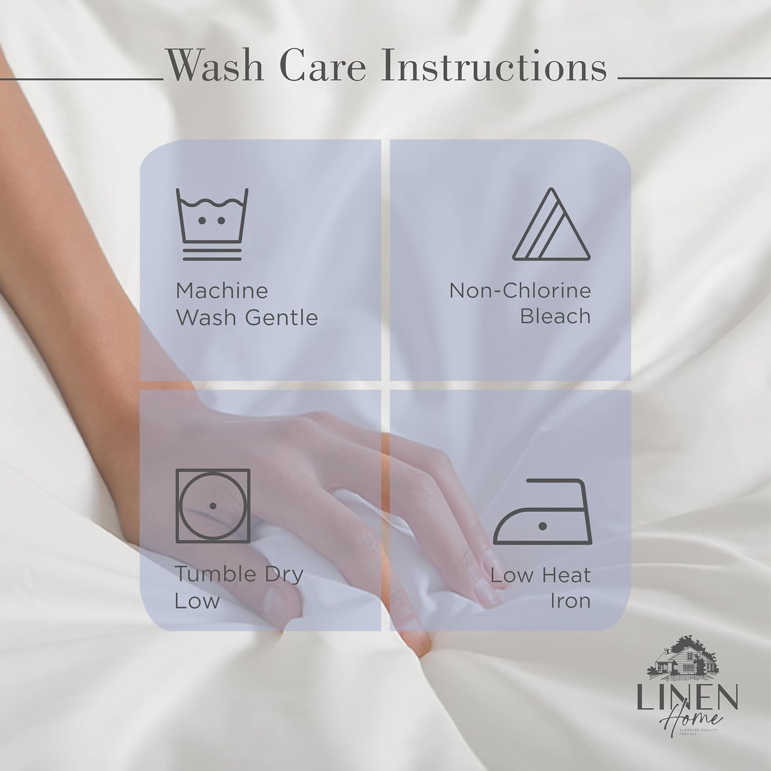 Linen Home 100% Cotton Percale Twin Sheets 3-Piece Set, Soft Breathable & Cooling Bed Linen, Deep Pocket 16", Crisp Hotel Quality, Dark Blue