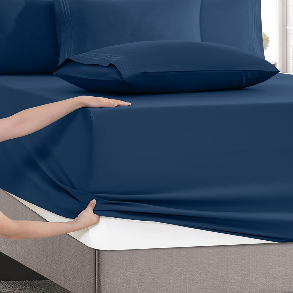 MocassiLuxuryBedding Mocassi Luxury 6-Piece Sheet Set, Ultra Soft 1800 Hotel Quality Microfiber Sheet Set, Fits Mattresses Up to 18 to 24 I…