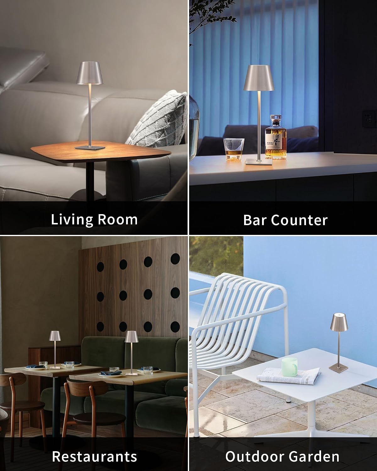 KDG 2 Pack Cordless Table Lamp, Portable LED Desk Lamp, 4000mAh Battery Operated, 3 Color Stepless Dimming Up, for…