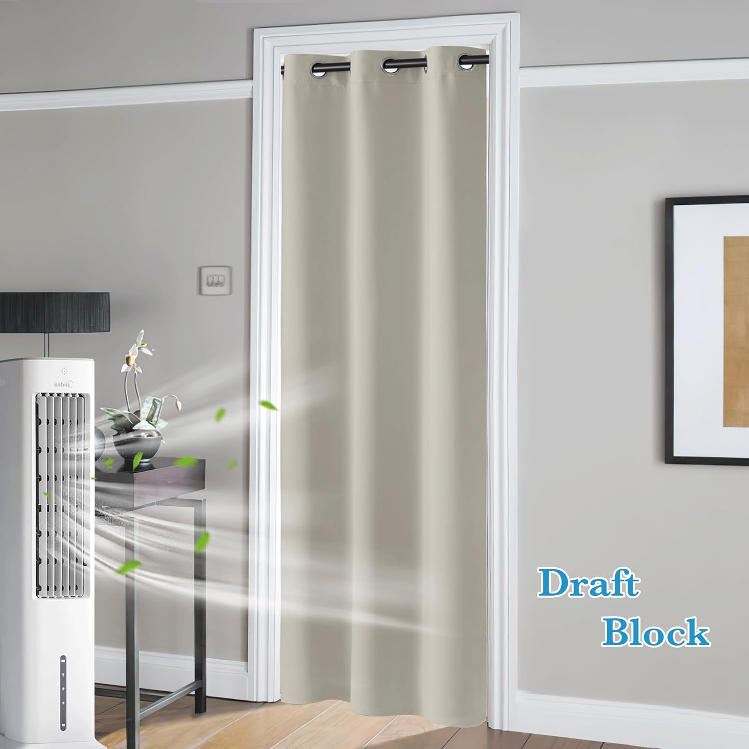 Rybhome RYB HOME Blackout Curtains Thermal Insulating Privacy Temporary Door Curtains for Bedroom Closet Doorway Accordion Door Interior Li…