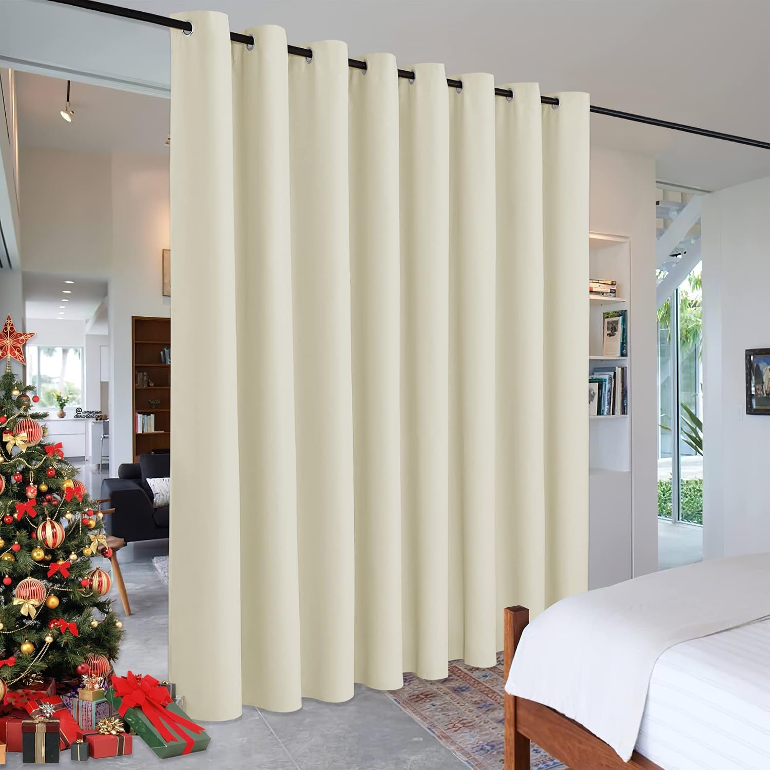Rybhome RYB HOME Blackout Divider Curtains for Living Room, Noise Reducing Privcay Vertical Blinds Drapes Grommet Top for Home Office Kids…