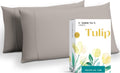 Carressa Linen Luxury Egyptian Cotton King Pillow Cases Set of 2-800 Series Tulips Collection Pillowcases for Sleeping (Taupe), Soft…