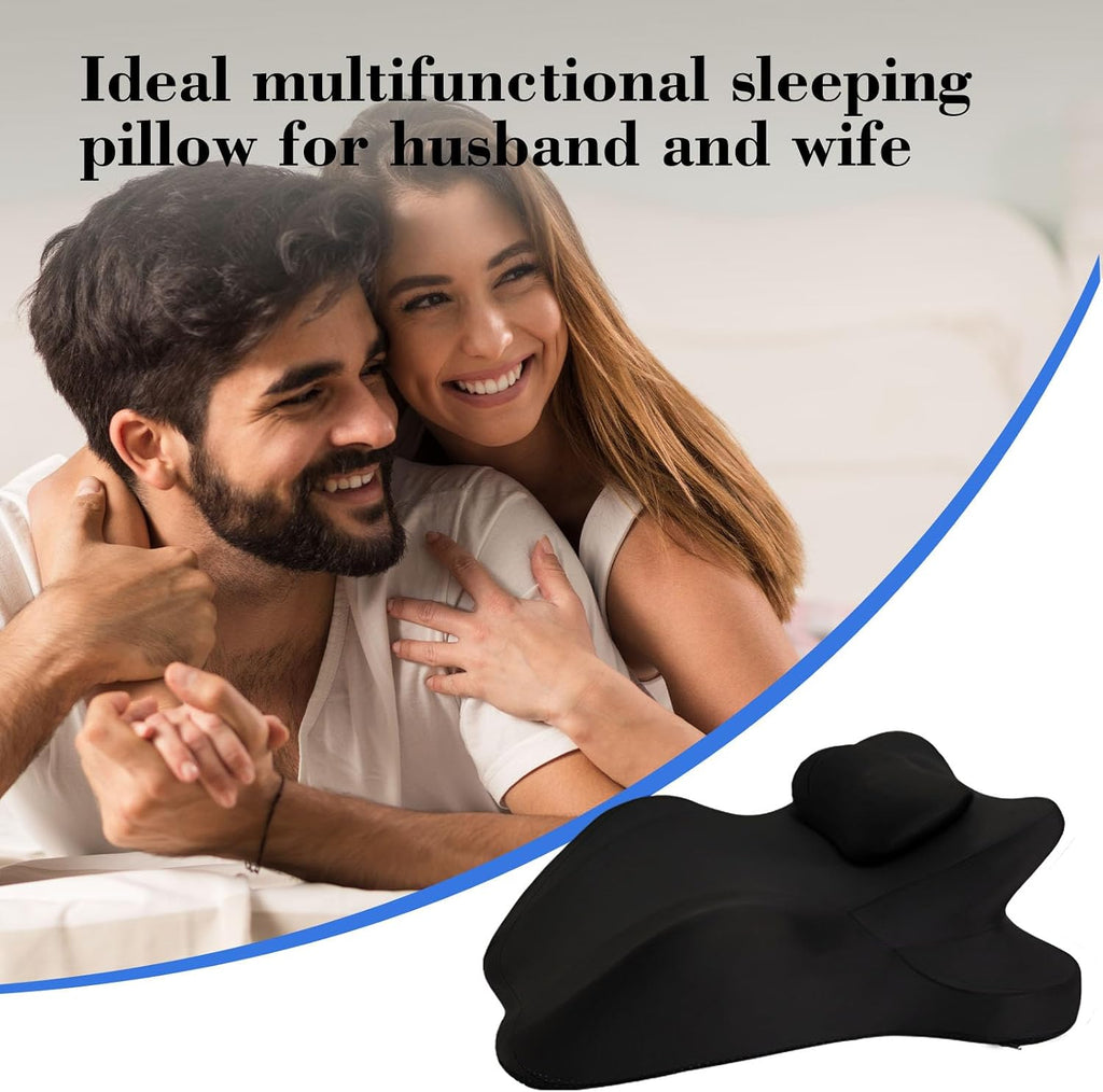 Oversized 27-Degree Couples Pillow - 5-in-1 Memory Foam Wedge for Neck Alignment, Zoned Support for Arm & Shoulder, Phone Reading, Leg…
