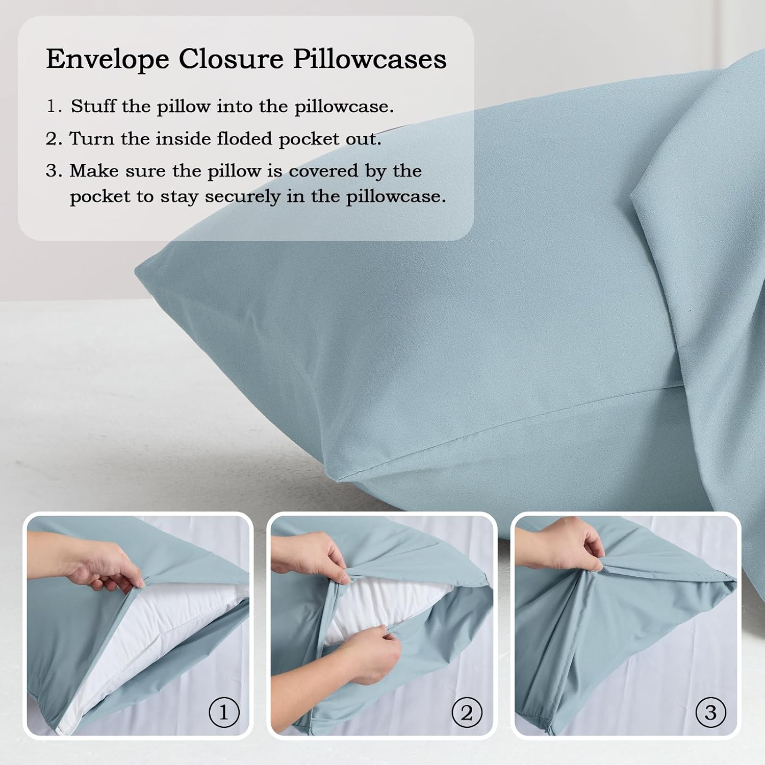 QJFabricCO Q&J Fabric Co. Body Pillow Pillowcase Set of 2, Brushed Microfiber 20x54 Pillow Cases, Soft, Wrinkle-Free, Fade-Resistant, Pillow…
