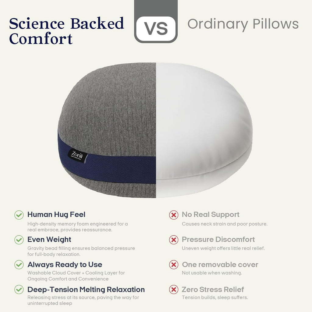 ZonLi Weighted Pillow for Adults 6.5lbs, Washable Hug Pillow Get Better Sleep, Detachable Sensory Body Weighted Pillows, Memory Foam Bed…