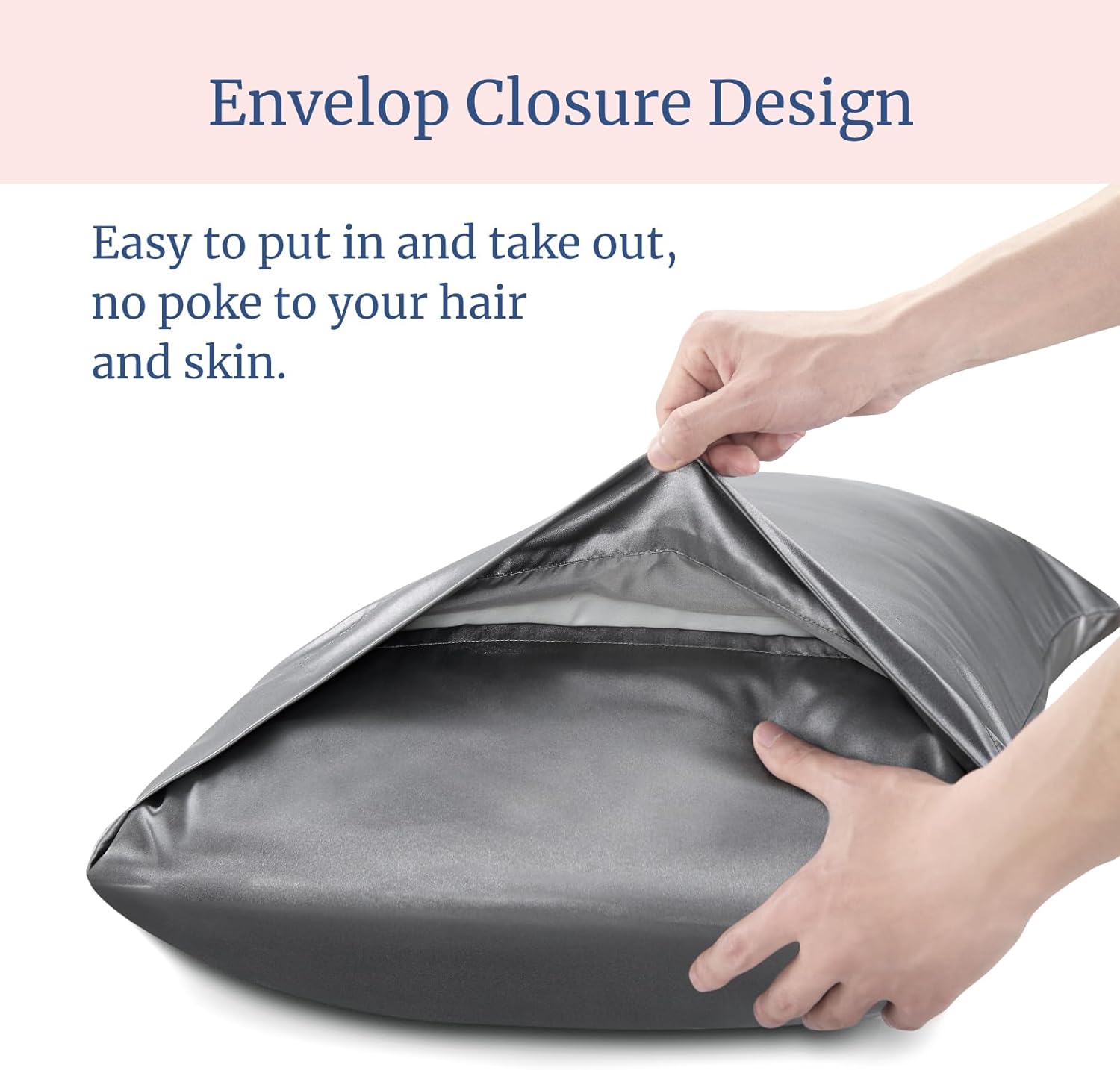 Bedelite Satin Pillowcase for Hair and Skin, Super Soft and Cooling Similar to Silk Pillow Cases 2 Pack with Envelope Closure, Gift for Wom…