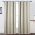 Lemomo Light Beige Thermal Blackout Curtains/52 x 108 Inch/Set of 2 Panels Room Darkening Curtains for Bedroom 108 Inch silver
