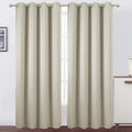 Lemomo Blackout Curtains 66 x 84 inch/Light Beige Curtains Set of 2 Panels/Thermal Insulated Room Darkening Bedroom Curtains 84 inch silver