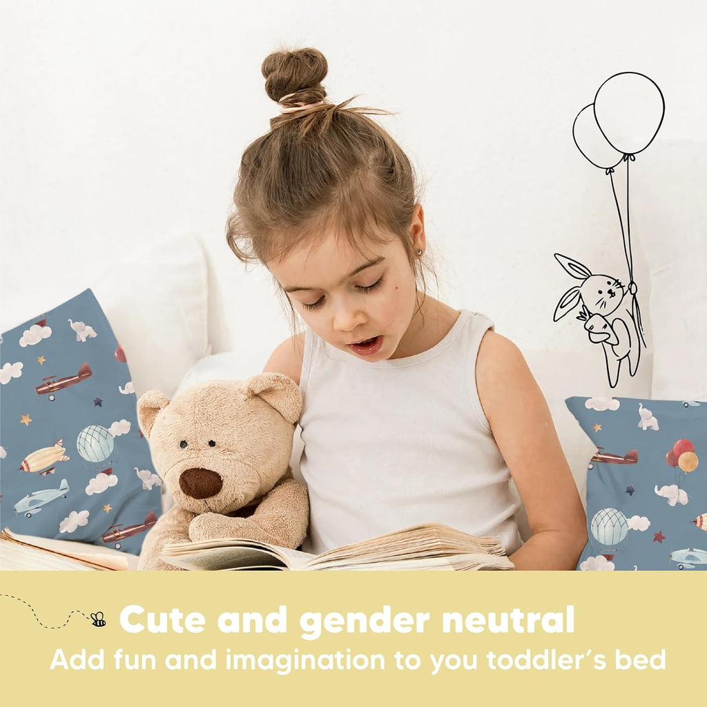 Toddler Pillow with Pillowcase - 13x18 My Little Dreamy Kids Travel Bed Pillows for Sleeping, Organic Cotton Small Pillowcase, Soft &…