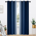 Yakamok Light Blocking Ombre Curtains, Greyish White and Blue Gradient Color Curtains, Room Darkening Grommet Window Drapes for Bedroom(Blu…