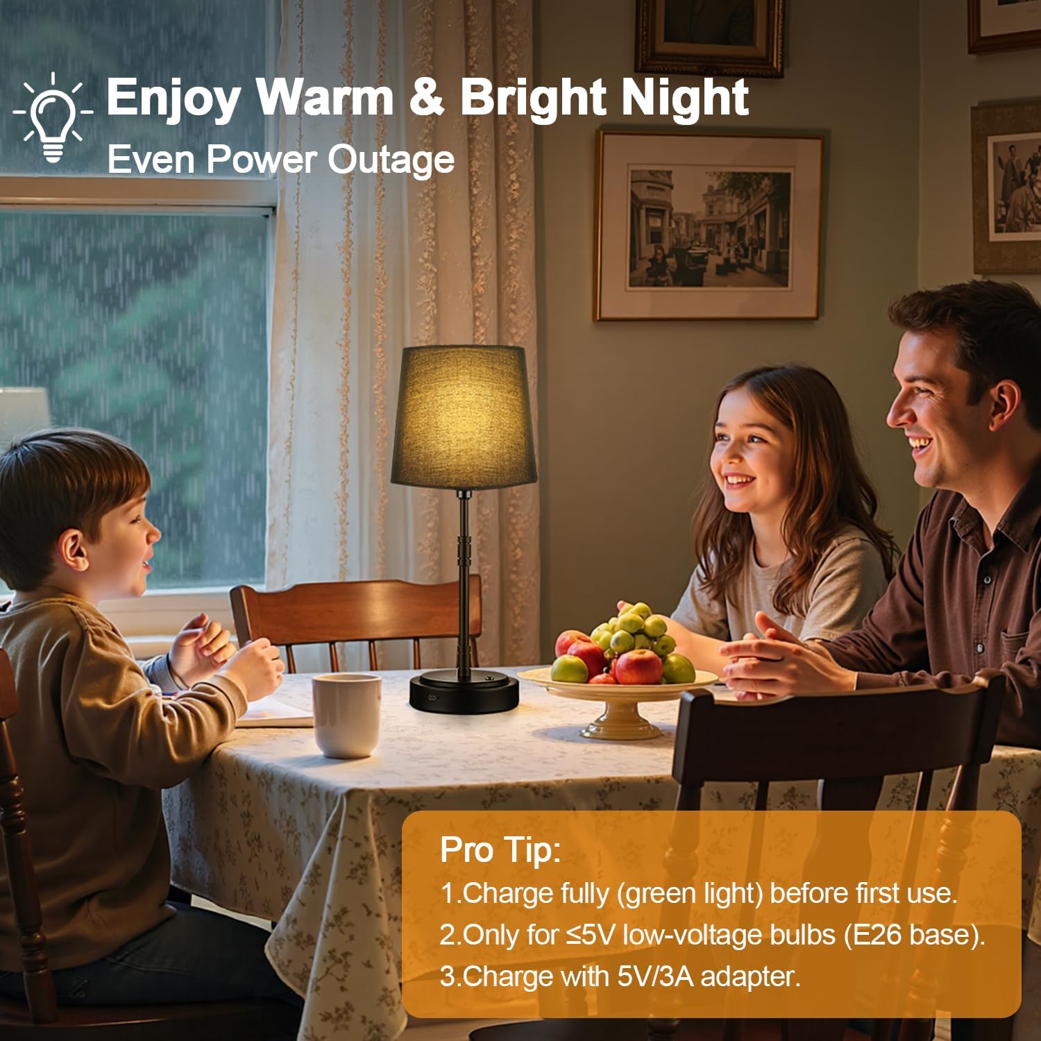 Cordless Table Lamps Set of 2 – Battery Operated Lamp with 7500mAh Rechargeable Battery, Stepless Dimmable Black Lamps with Black Shade…