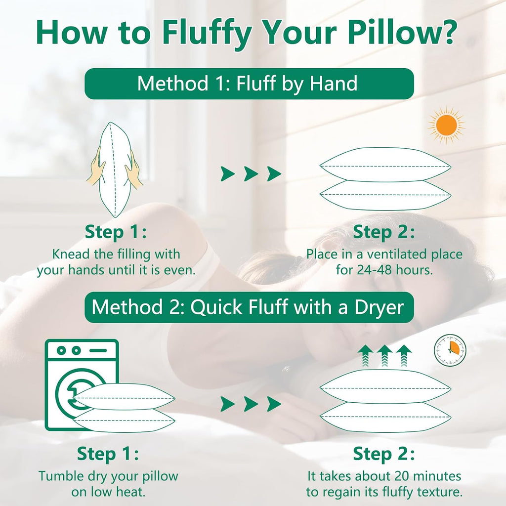 HIMEET Pillows Queen Size Set of 4, Luxury Fluffy Bed Pillows for Sleeping 4 Pack, Soft and Supportive Bed Pillow with Down Alternat…