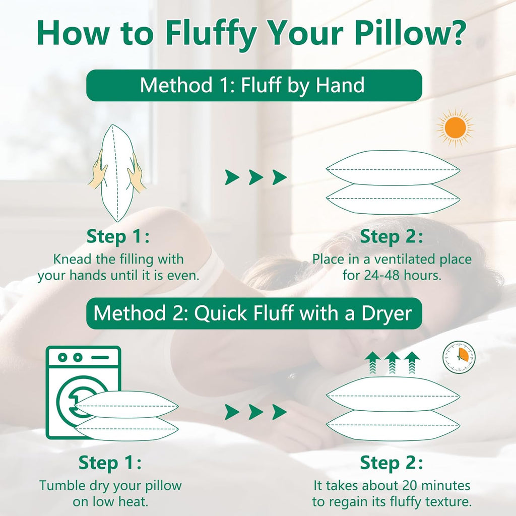 HIMEET Pillows Standard Size Set of 4, Luxury Fluffy Bed Pillows for Sleeping 4 Pack, Soft and Supportive Bed Pillow with Down Alter…