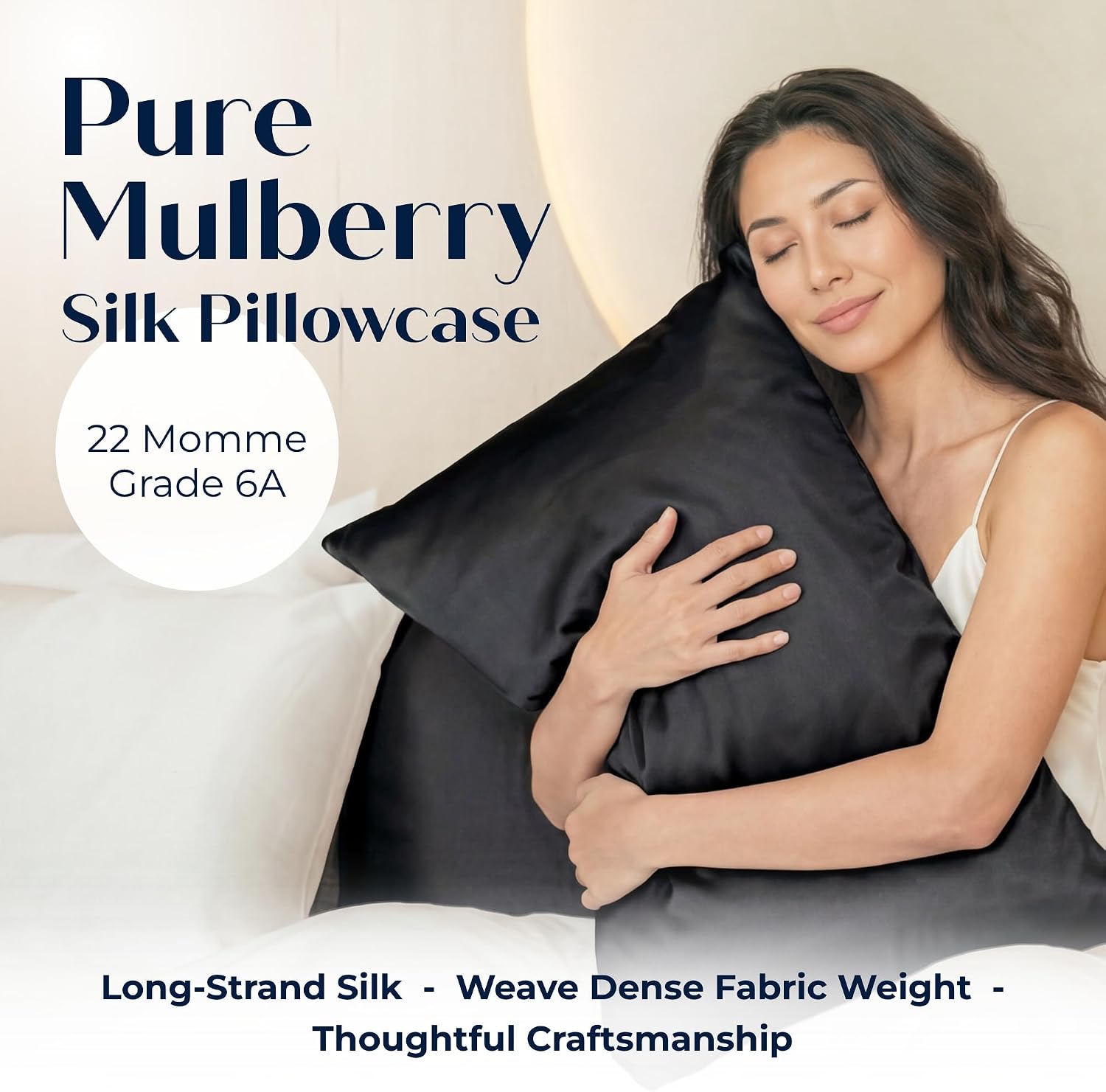 Mulberry Silk Pillowcase – Pure Silk Pillow Cover for Healthier Hair & Smoother Skin – Soft, Breathable and Temperature-Regulating…