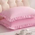 Aerlomi Ruffled Pillowcases, King Pillow Shams 20x36 Set of 2, Brushed Microfiber with Envelope Closure, Soft Wrinkle-Resistant, Pin…
