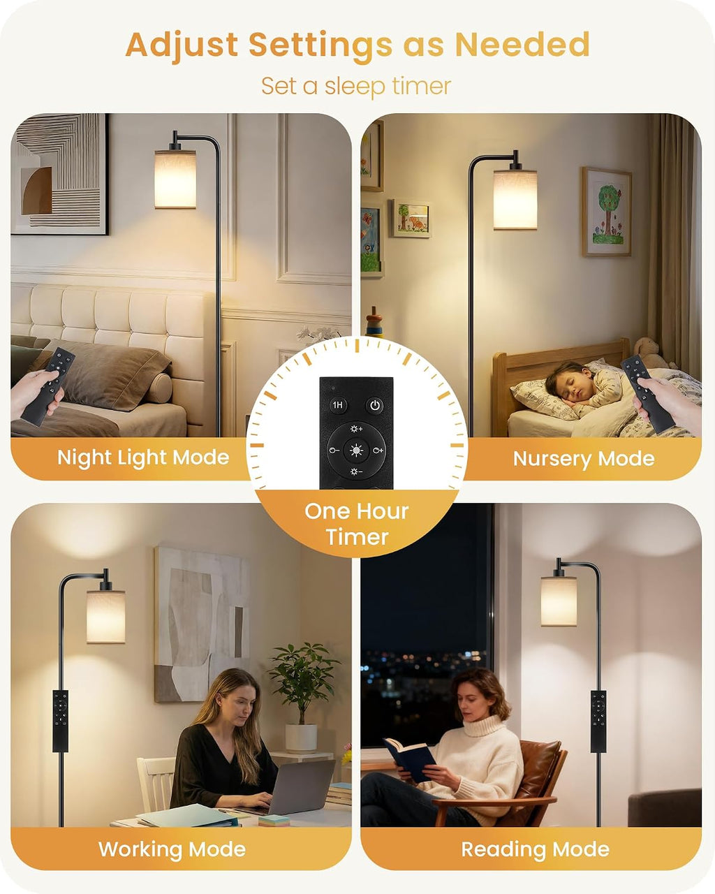 2Pack Dimmable Floor Lamp for Living Room with Remote and Foot Switch, Modern Standing, Corner Lamp,10W Bulb 3 Color Temperatures, for…