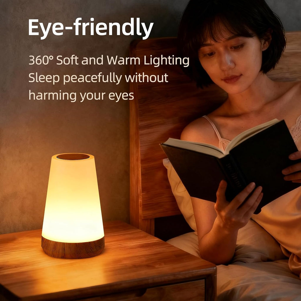 Night Light, Dimmable Touch Lamp and Remote Control, 13 RGB Colors & 5 Brightness, Rechargeable Bedside Table Lamp for Baby Kids Nursery…