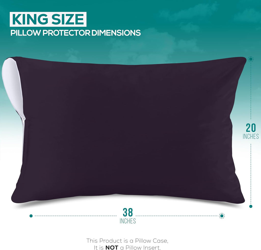 Utopiabedding Utopia Bedding 100% Waterproof Pillow Protectors with Zipper King Size (Set of 2), Bed Bug and Dust Mite Proof Zippered Pillo…