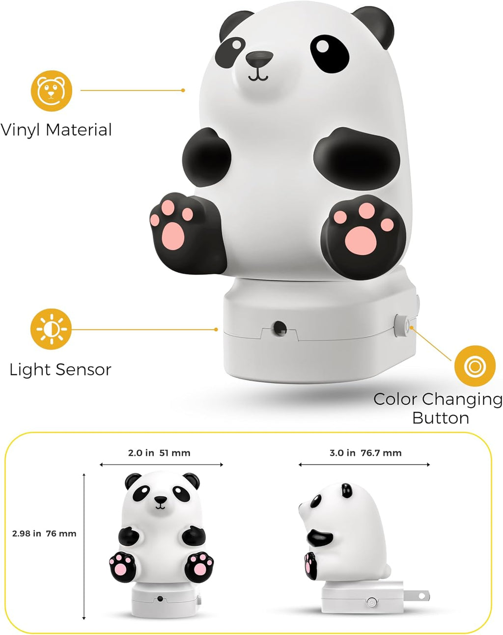 L LOHAS LED Night Light for Kids, 3D Cute Night Light Plug in, Dusk to Dawn Nursery Night Lights, RGB+Soft White 3000K, 3 Lighting Modes…