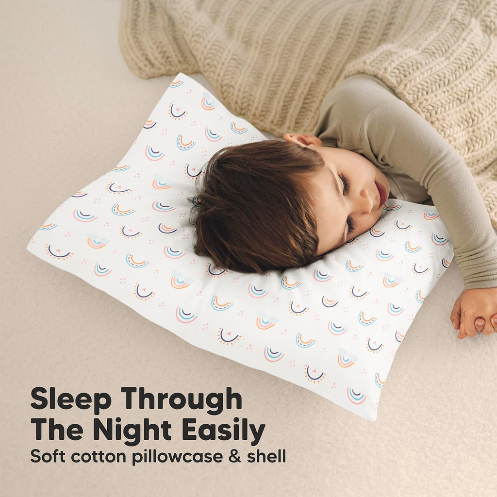 KeaBabies Toddler Pillow with Pillowcase, Jumbo 14X20 - Soft Organic Cotton Toddler Pillows for Sleeping - Machine Washable - Perfect for…