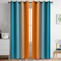 Yakamok Ombre Orange and Blue Curtains for Bedroom, Gradient Room Darkening Curtains, Grommet Thermal Insulated Light Blocking Window Drape…