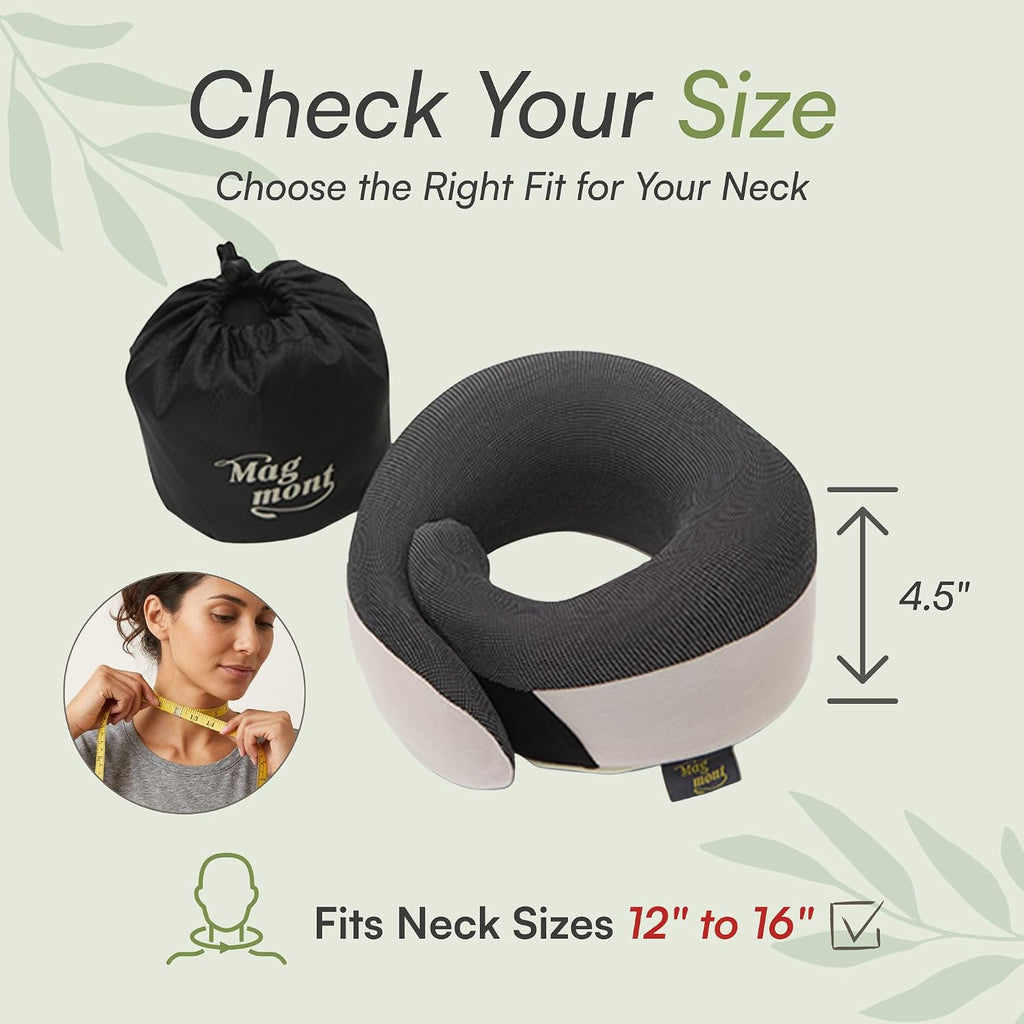 Magmont-ForYourMagicMoment Neck Pillow for Traveling - Bamboo Charcoal Memory Foam with 360° Chin Support for Airplane, Soft & Breathable,…