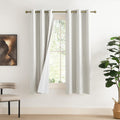 NICETOWN 100% Blackout Linen Texture Curtains 70 inches Long, Ivory, 2 Pcs, Thermal Insulated Full Blackout 2-Layer Lined Drapes, Energy…
