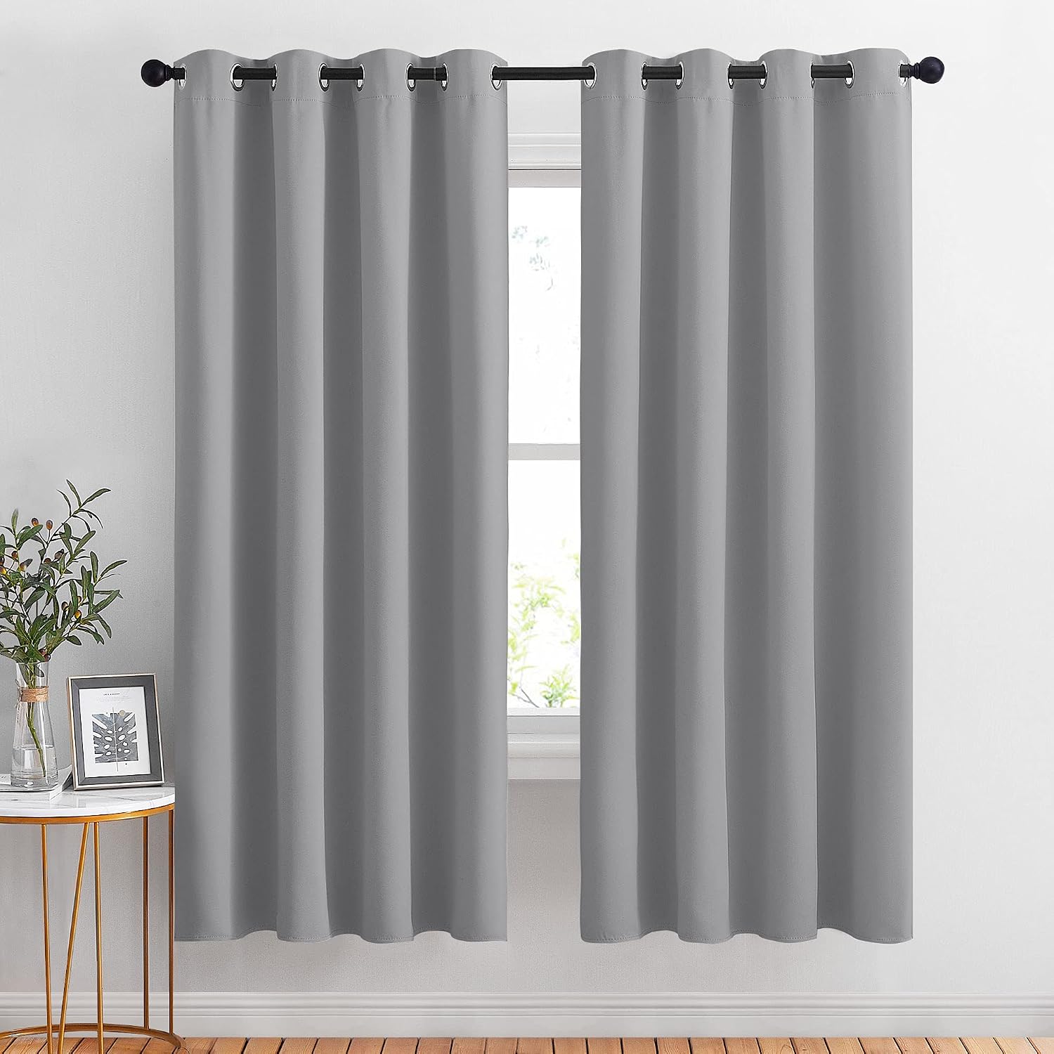 Nicetown Blackout Curtains Panels for Bedroom - Thermal Insulated Solid Ring Top Blackout Window Curtain Panels for Flat/Apartment (2 Panel…