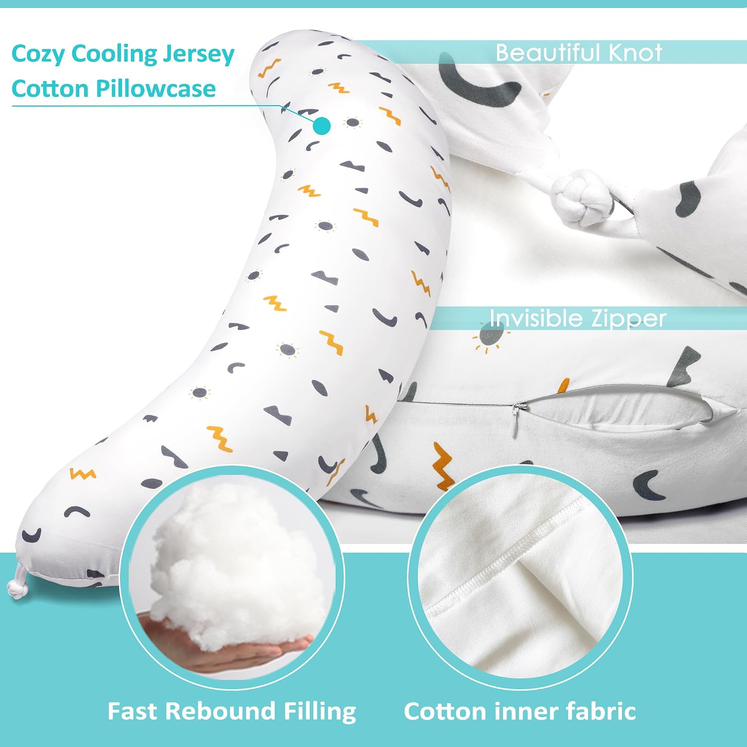 BYRIVER Firm C Shaped Pregnancy Pillows for Sleeping, Belly Hip Leg Knee Support Side Sleeper Body Pillow, Cuddle Snuggle Maternity…