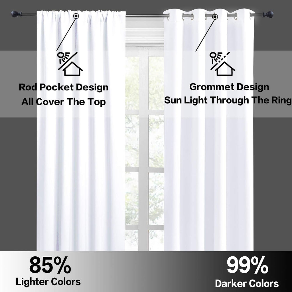 Rybhome RYB HOME Short Curtains for Bedroom, Room Darkening Insulated Summer Heat Light UV Blocking Energy Saving Drapes for Nursery, Width…