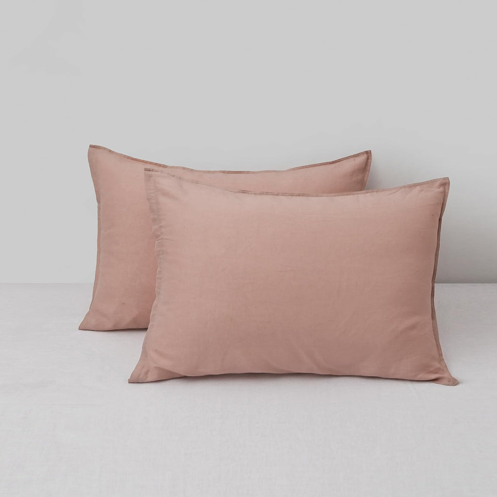 Chuffed Linen Pillowcases 2 Pack 100% Linen Standard Pillow Cases, Breathable and Cooling Washed Pillowshams with Zipper Closure, 20x26 Inc…