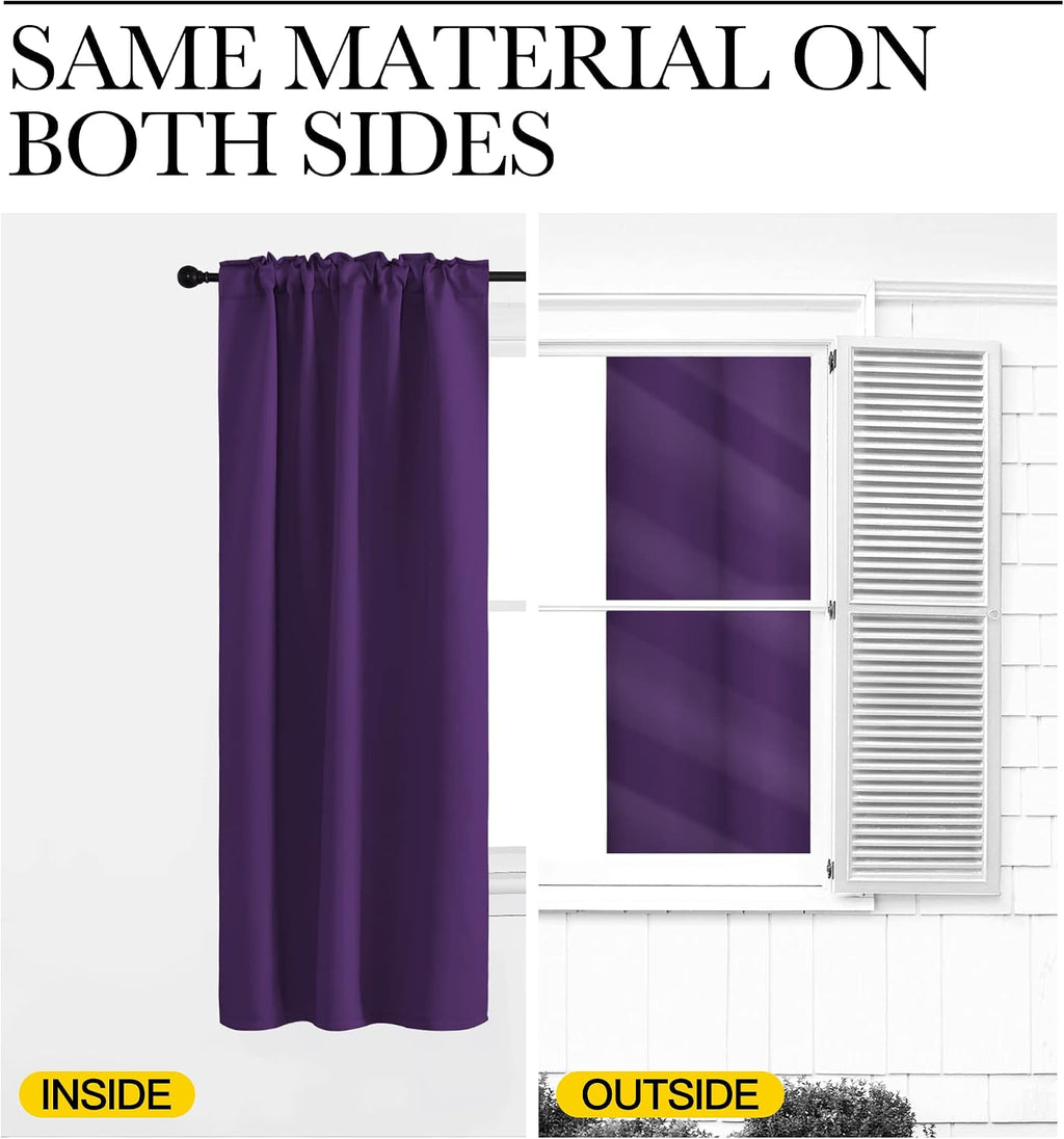 NICETOWN RV Curtains for Camper Windows - (Royal Purple Color) 42x50 Inch, 2 Panels Set, Thermal Insulated Room Darkening Blackout…