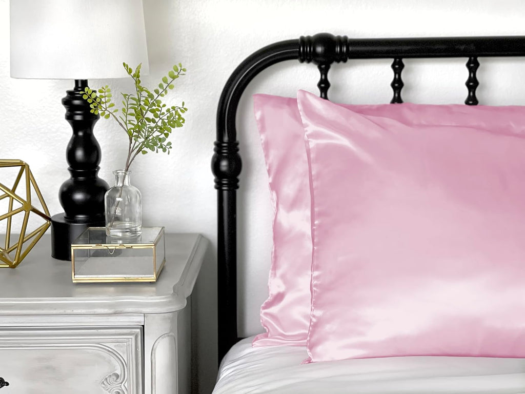 MorningGlamour Morning Glamour Satin Pillowcases for Hair & Skin, Similar to Silk, King Size Set of 2, Cooling Pillow Case with Envelope Cl…