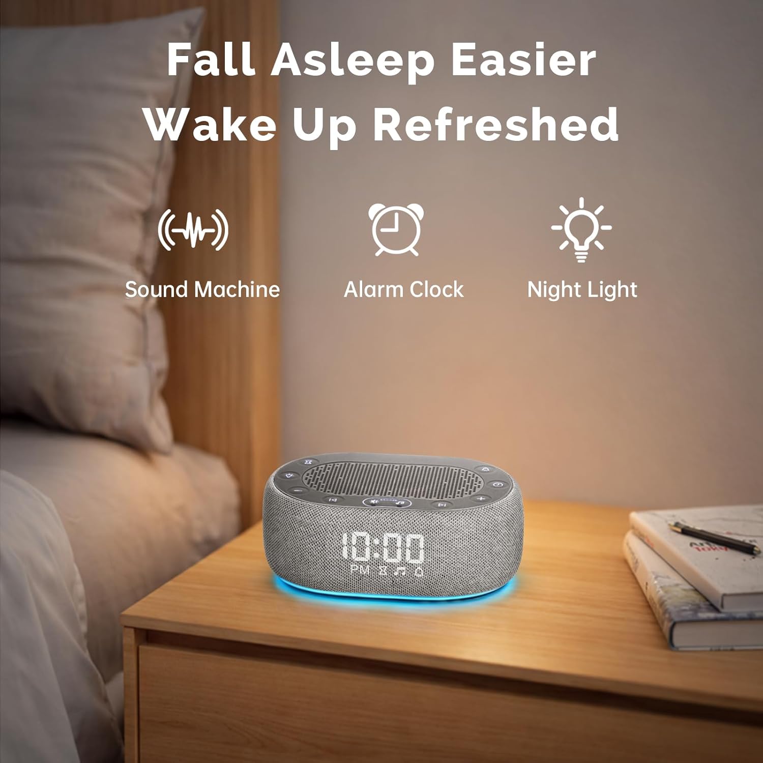 1Mii White Noise Machine with Alarm Clock, Sound Machine for Sleep for Adult Baby, Smart App Controlled,30 Soothing Sounds, Sleeping…