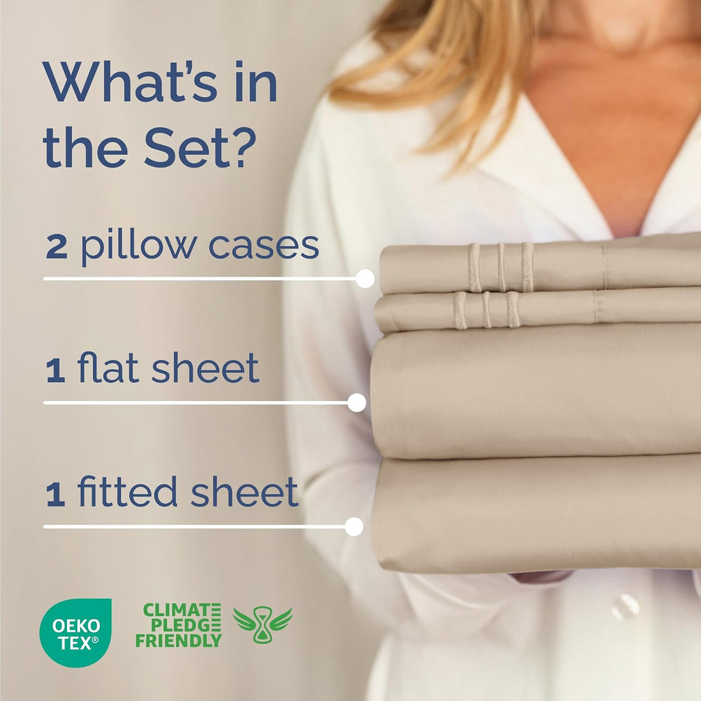 Cal King Size 4 Piece Sheet Set - Comfy Breathable & Cooling Sheets - Hotel Luxury Bed Sheets for Women & Men - Deep Pockets, Easy-Fit…